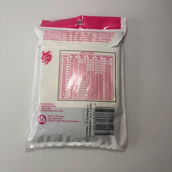 Vintage Just My Size Pantyhose Suntan Sheer Toe Regular 2X Plus 81227-S2S NEW - Picture 2 of 3